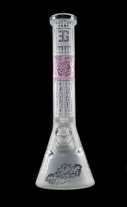 EG Glass Cross Beaker - Translucent Pink