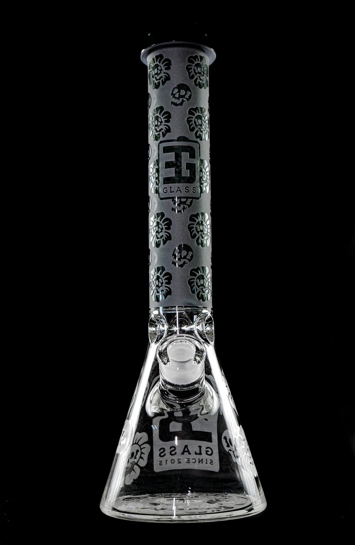 EG Glass Skull Beaker - Translucent Black