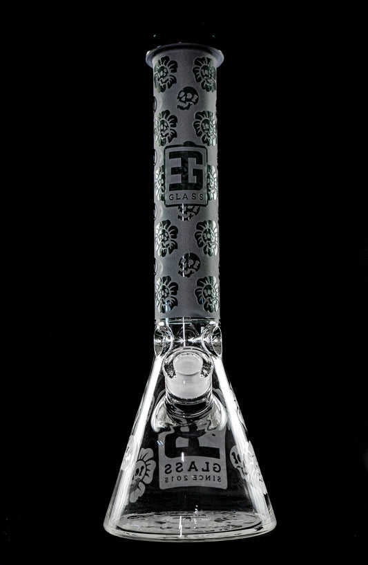 EG Glass Skull Beaker - Translucent Black