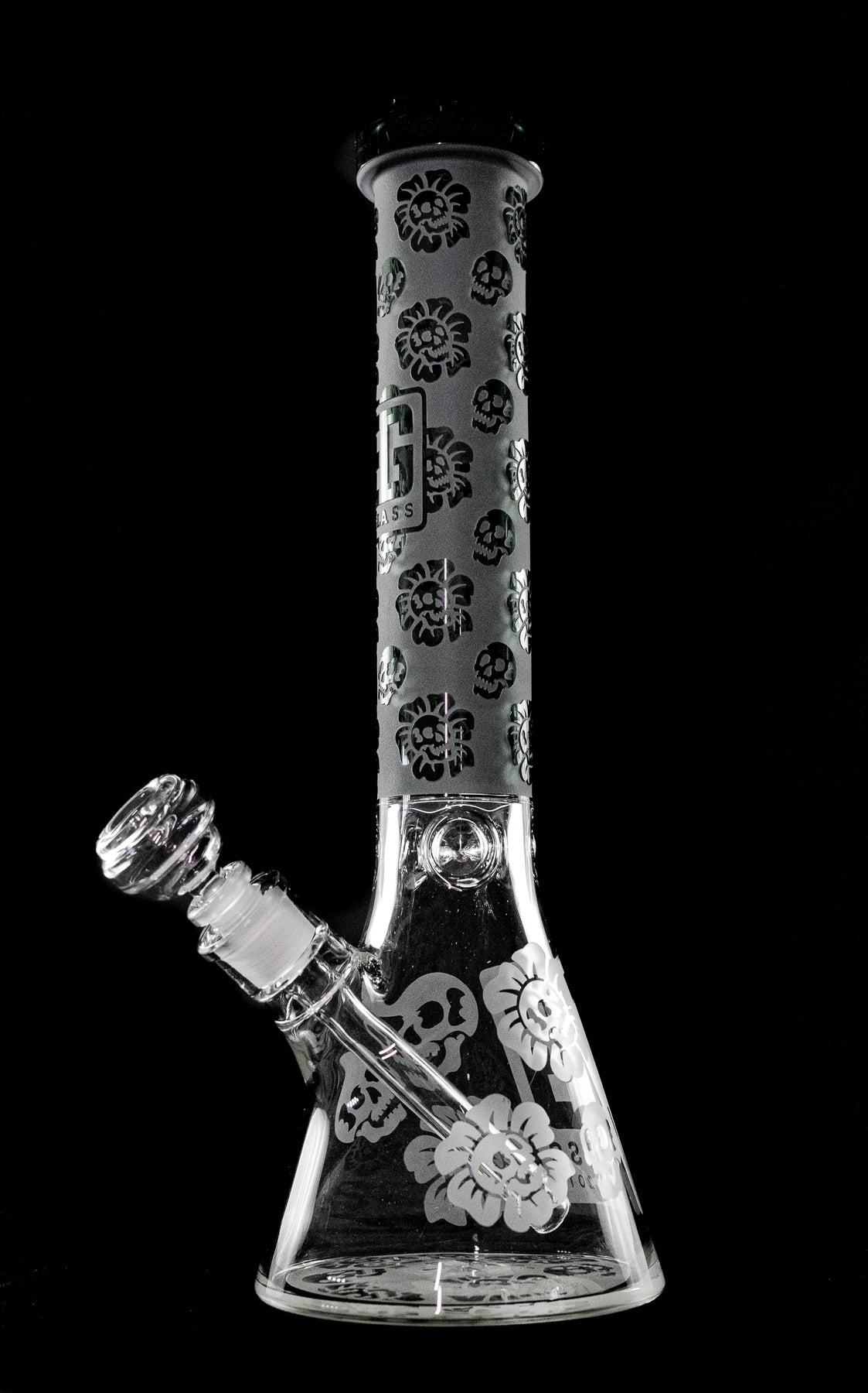 EG Glass Skull Beaker - Translucent Black