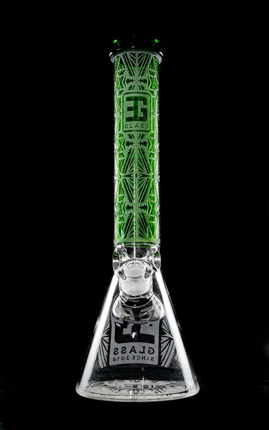 EG Glass Slyme Leaf Beaker - Green