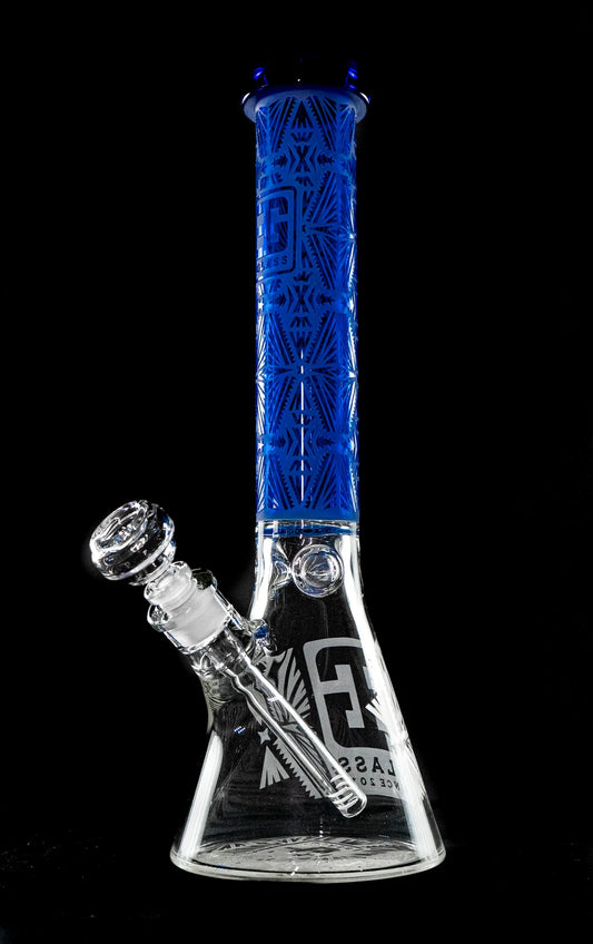 EG Glass Slyme Leaf Beaker - Blue
