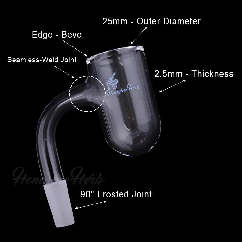 Honeybee Herb Black Line Honey Bevel Deep Bowl Banger 90 degree 10 mm M