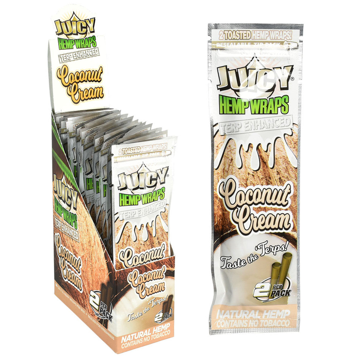 Juicy Terp Enhanced Hemp Wraps - Coconut Cream