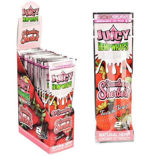 Juicy Terp Enhanced Hemp Wraps - Strawberry Sherbert