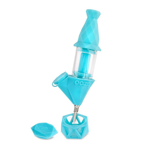 Ooze Bectar Silicone Water Pipe & Nectar Collector - Aqua/Teal
