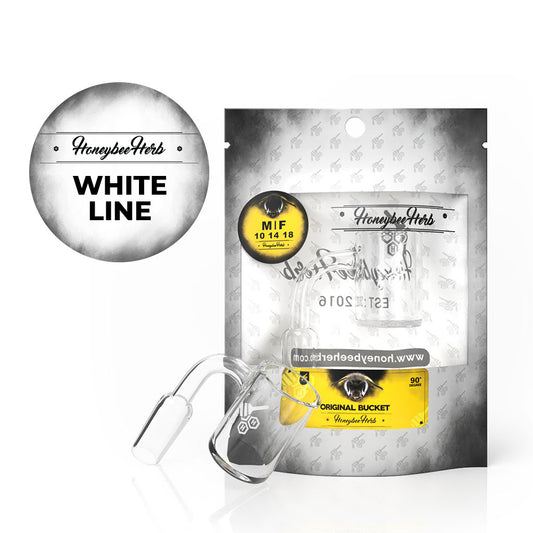 Honeybee Herb White Line Original Bucket Banger 90 degree 14 mm M