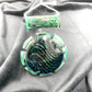 PA Jay Linework window pendant w/ Aqua, Peacock & Jade