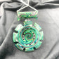 PA Jay Linework window pendant w/ Aqua, Peacock & Jade