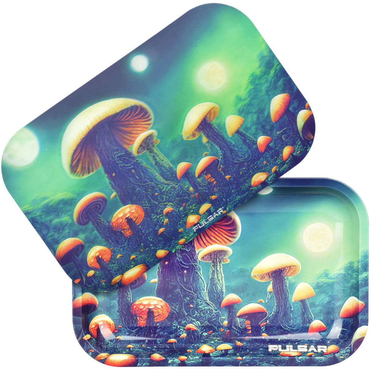 Planet Fungi Pulsar Metal Rolling Tray w/ 3D Magnetic Lid