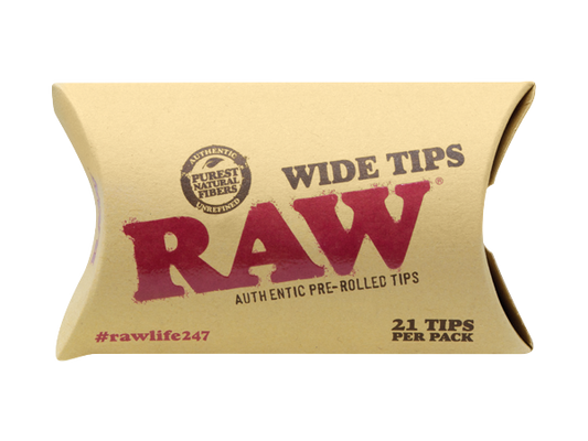 RAW Prerolled Wide Tips - Pack of 21