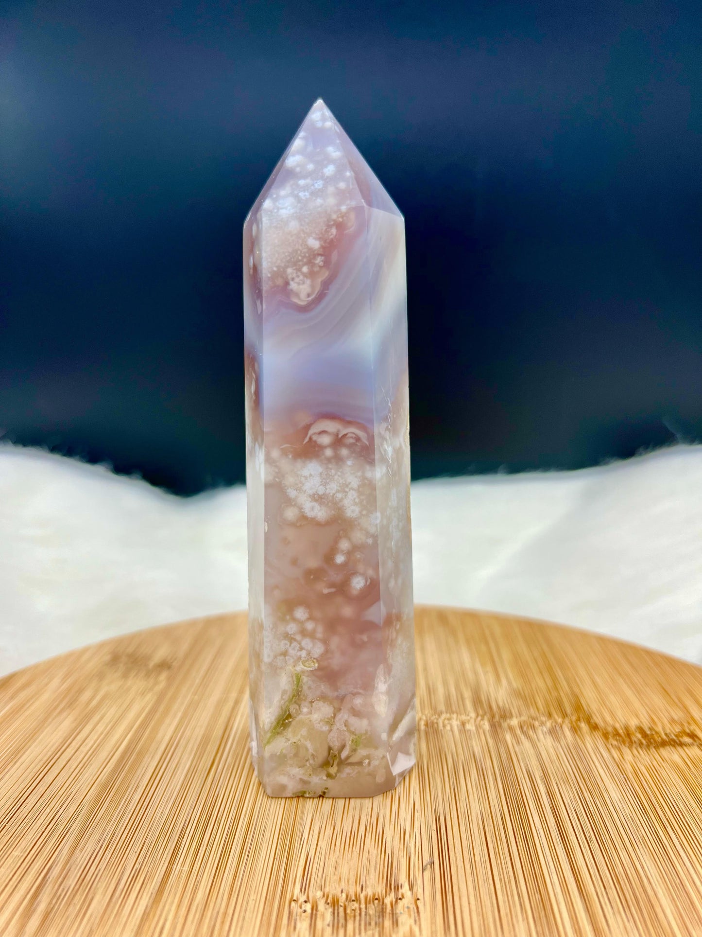 Small Blue Flower Agate Tower