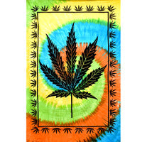 ThreadHeads Tapestry - Tie-Dye Hemp Leaf