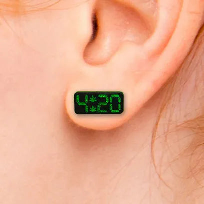 Wood Rocket Earrings - 4:20