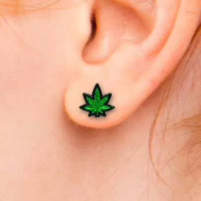 Wood Rocket Earrings - Leaf