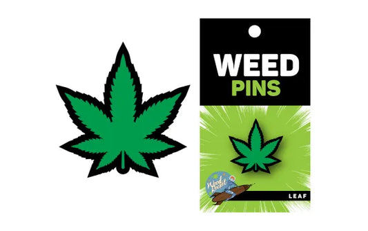 Wood Rocket Pin - Green Leaf