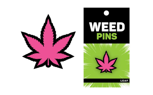 Wood Rocket Pin - Pink Leaf